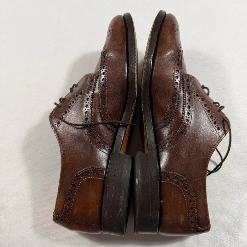 Allen Edmonds Mens 7 D Brown Leather Wingtip Brogue Dress Shoes Lace Up Oxford‎